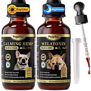 Amazon – POPPAW Dog Calming & Melatonin Drops Set - $6.82 w/ Code + Coupon