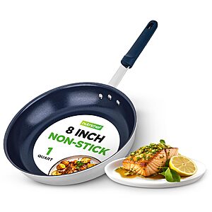 NutriChef 8" Small Frying Nonstick Pan with Silicone Handle $13.99 + Free S&H w/ Prime or $35+