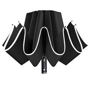 Lejorain 46" Inverted Folding Umbrella w/ built-in Flashlight (Black) $12.99 + Free Shipping w/ Prime or on $35+