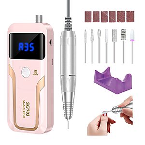 MOCOWIND Portable Nail Drill Professional 35000 RPM, Electric Nail E File $19.37
