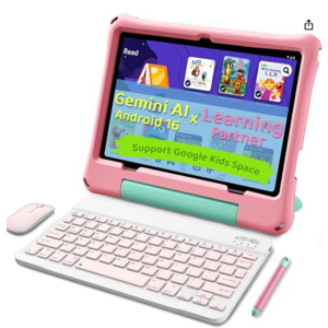 protablet Kids Tablet, Android 16 Tablet for Kids 10 inch Octa-Core 2.2GHz with Case, 30GB RAM 64GB ROM, 2TB Expand (Pink) $75.59