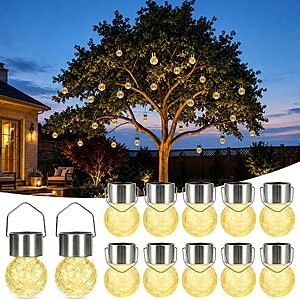 [Prime] 12-Pack GIGALUMI Solar Hanging Lanterns Outdoor Garden Lights $14.99 + Free Shipping