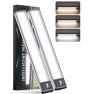 Under Cabinet Lighting（2 Pack）,Long Endurance Rechargeable Battery 88 LED 3 Color Lights, Motion Sensor Light $13.19