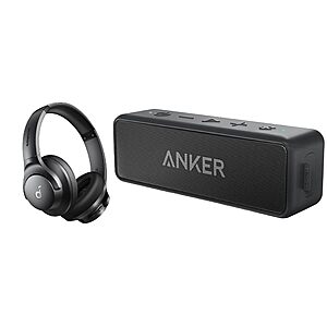 Bundle: Soundcore Anker 2 Bluetooth Speaker + Q20i Hybrid ANC Headphones $67.83 + Free Shipping