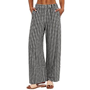 AKEWEI High Waisted Linen Pants for Women $9.99