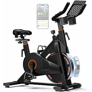 CURSOR FITNESS Magnetic Resistance Stationary Exercise Bike (Black/Orange) $150 + Free Shipping
