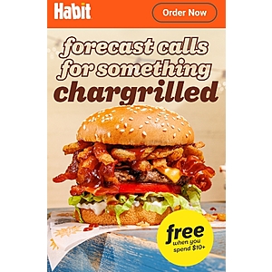 Habit Burger: Free BBQ Bacon Char Burger with $10+ order