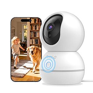 Noorio CS201 2K 360° Indoor Security Camera w/ Smart Motion Tracking, Night Vision & 2-Way Audio $7.99 + Free Shipping w/ Prime or on $35+