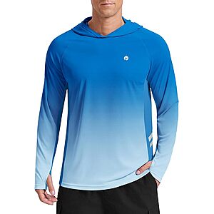 PINSPARK Men's UPF 50+ Long Sleeve Fishing Hoodie Rash Guard Tee (Various) $7.49 + Free Shipping w/ Prime or on $35+