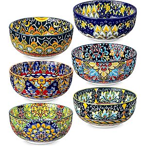 6-Piece 28 Oz. vancasso Bohemian Style Ceramic Soup Bowls $21.70 + Free S/H
