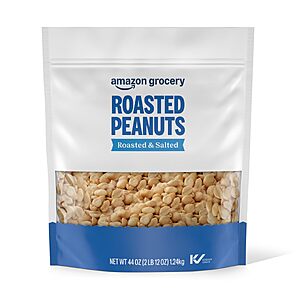 $5.30 S&S Amazon Grocery, Roasted Peanuts, Roasted & Salted, 44 Oz , part of buy 4 save another 10% Prime Offer