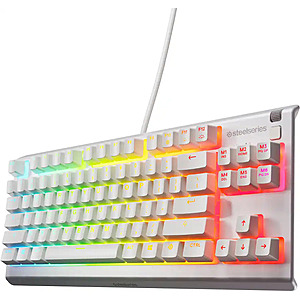 SteelSeries Apex 3 TKL Wired Membrane Whisper Quiet Switch Mechanical Gaming Keyboard (White) $34.99 + Free Shipping