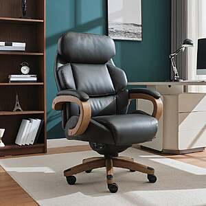 Henredon Adrano Big & Tall Executive Office Chair $239.99 Black or Dark Brown Free Shipping Costco.com