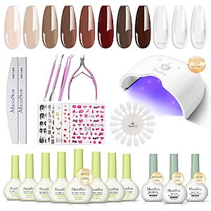 MelodySusie Gel Nail Kit with P-ART06G Cordless UV Lamp $8 @ Amazon