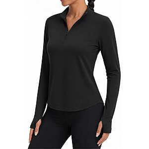 Alaroo Women's Quarter-Zip Long Sleeve Fishing Workout Top (Various) $5.99 + Free Shipping w/ Prime or on $35+