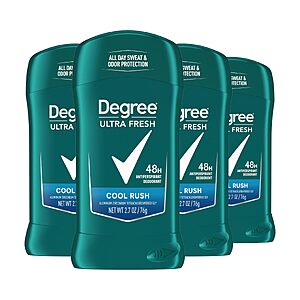 [S&S, AC] $8.56: Degree Men Ultra Fresh Antiperspirant Stick, Cool Rush (4 Pack, 2.7 oz)