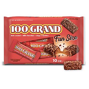 2 pcs. 100 Grand Fun Size Chocolate Candy Bars, Milk Chocolate, Caramel, 10 Oz $10.83
