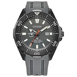 CITIZEN Mens Eco-Drive Sikorsky Dive 3: 43.5mm Gray Super Titanium Case with a Polyurethane Strap & Gray Dial (Style: BN0207-06H) $430.14