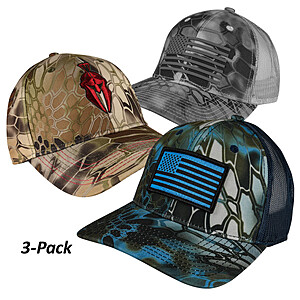 3-PACK: Kryptek Men's Caps (Trojan, American Flag) $13.25 + Free Shipping