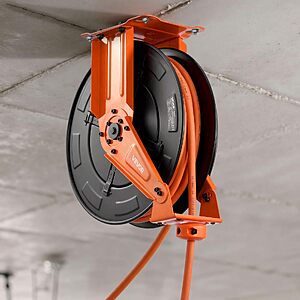VEVOR Retractable Air Hose Reel, 3/8 Inch x 50 FT Rubber Air Hose Max 300PSI, Auto Rewind Air-Compressor Hoses Reel with 5 ft Lead in $75.51