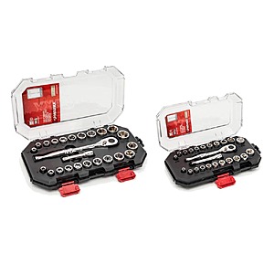 Husky 1/4 in. and 3/8 in. Drive Ratchet SAE/Metric Standard Socket Set (48-Piece), $44.97, FS, Home Depot