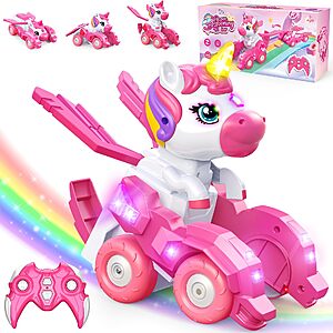 2-in-1 Unicorn RC Car to Walking Unicorn w/Lights (Pink) $11.49 + Free Shipping w/ Prime or on $35+