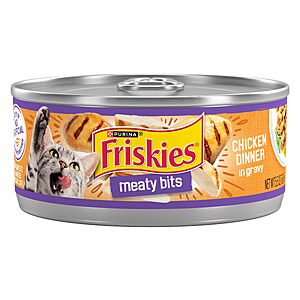 $15.15 S&S Q Purina Friskies Meaty Bits Wet Cat Food in Gravy, Chicken, (24) 5.5 oz Cans