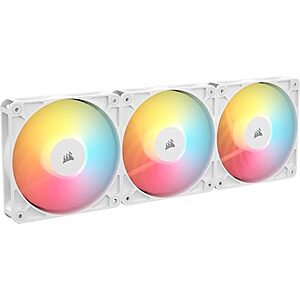 $34.99* | 3-Pack Corsair RS120-R ARGB 120mm PWM Reverse Rotor PC Case Fans (White) at Amazon