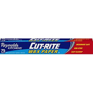 75-Sq-Ft Reynolds Cut-Rite Wax Paper Roll w/ Built-In Cutter $1.73 w/ S&S + Free Shipping w/ Prime or on $35+