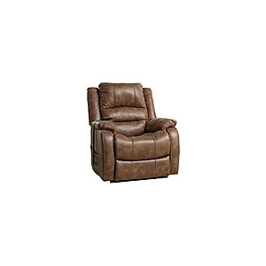 Signature Design by Ashley Yandel Faux Leather Electric Power Lift Recliner Brown $349.99