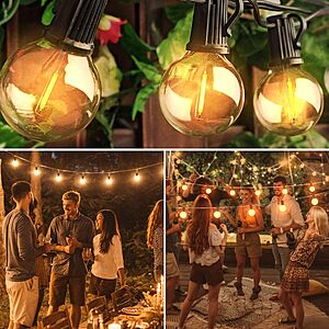 OHLUX 55FT Outdoor String Lights $14.99 – 26 LED G40 Bulbs