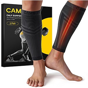 CAMBIVO 15-20mmHg Calf Compression Sleeves (Black, S/M & L/XL) $6.79 + Free S&H w/ Prime