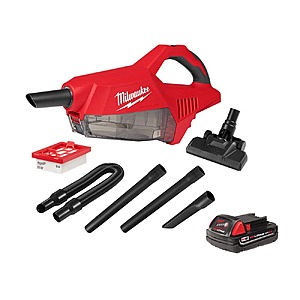 Milwaukee M18 18-Volt Lithium-Ion Brushless Bagless Cordless HEPA Handheld Vacuum with M18 2.0Ah Compact Battery $179