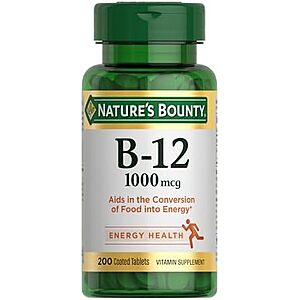 [SnS, AC] $5* | 200-Ct Nature's Bounty B12 Vitamin Tablets (1000mcg) at Amazon