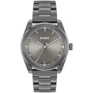[AC] $92.67 | HUGO Bright Men's 42mm Stainless Steel 3H Quartz Wristwatch at Amazon