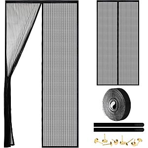 Prime Members 38" x 82" Magnetic Screen Door (Black) $9.99 + Free Shipping