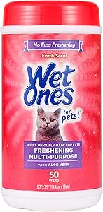 50-Count Wet Ones for Cats Freshening Grooming Wipes w/ Aloe Vera (Fresh Scent) $2.74 w/ S&S + Free Shipping w/ Prime or on $35+