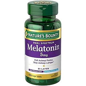 [SnS, AC] $2.59* | 60-Ct Nature's Bounty Dual Spectrum Melatonin 5mg Tablets at Amazon