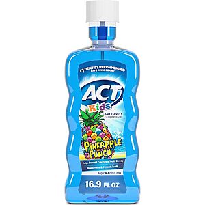 16.9-Oz ACT Kids Anticavity Fluoride Rinse (Pineapple Punch) $2.16 & More w/ S&S + Free Shipping w/ Prime or on $35+