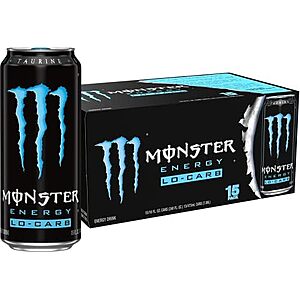 15-Pack 16-Oz Monster Energy Lo-Carb Energy Drinks $14.84 w/ S&S + Free Shipping w/ Prime or on $35+