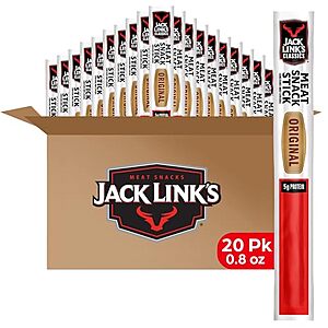 [SnS, AC] $13.03* | 20-Pack 0.8-Oz Jack Link's Meat Sticks (Classic Original) at Amazon