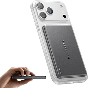 MOVE SPEED 0.3'' Ultra Slim MagSafe Portable Charger, 5,000mAh Battery Pack, Magnetic Power Bank with USB C Cable,Alloy Wireless Charger for iPhone $16.99