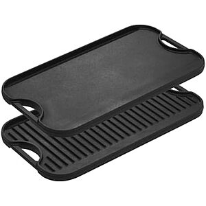 [Resale] $29.49 | Lodge 20 x 10.44 Inch Pro-Grid Reversible Cast Iron Grill/Griddle (Used - Like New) at Amazon