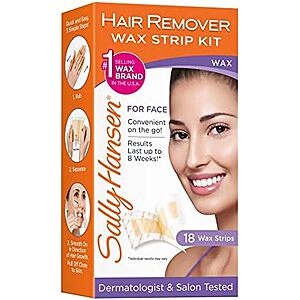 $3.57 Sally Hansen Face Hair Removal Wax Strips Kit, 18 Wax strips with S&S