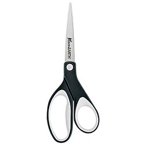 $3.12 Westcott 8" KleenEarth Soft Handle Scissors, Black/Gray