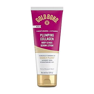 [SnS, AC] $3.49 | 8-Oz Gold Bond Plumping Collagen Body & Face Serum Lotion (Cherry Blossom) at Amazon