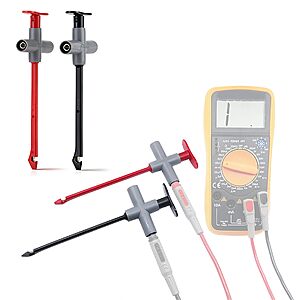 Jeanoko Multimeter Test Clip, P5010 Puncture Probe 4mm Compatible, Multimeter Test Clip, for Auto Repairing Car Testing, 2Pcs