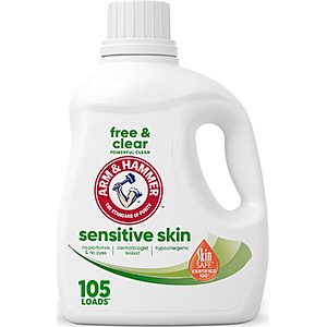 $7.17 ARM & HAMMER Sensitive Skin Free & Clear Liquid Laundry Detergent 105 Loads, 105 fl oz