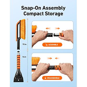 $ 12.99 AMAZON AC AstroAI 27" Snow Brush and Ice Scrapers for Car Windshield, Snow Removal