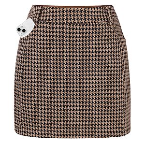 Women Plaid Mini Skirts with Shorts, High Waist Skort with Pockets, Brown Starting at $12.49 AC + Free Shipping